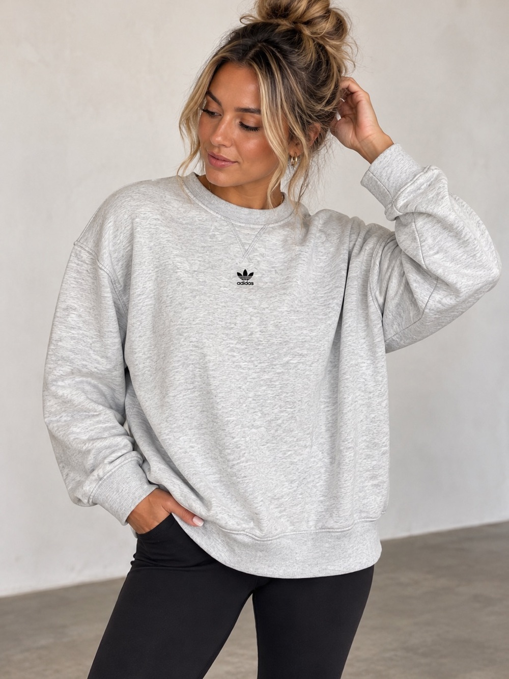 adidas Women’s Heather Gray Crewneck Sweatshirt